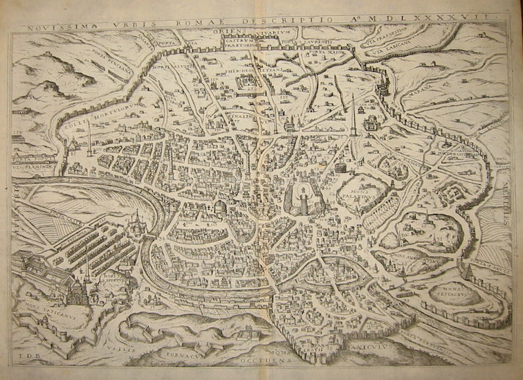 De Bry Theodor (1528-1598) Novissima urbis Romae descriptio A. MDLXXXXVII 1681 Francoforte 